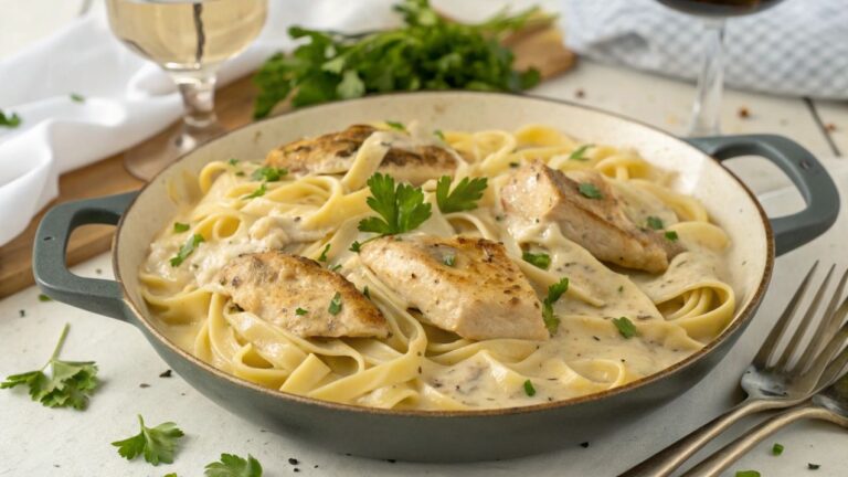 One Pan Chicken Alfredo – Creamy & Irresistible!